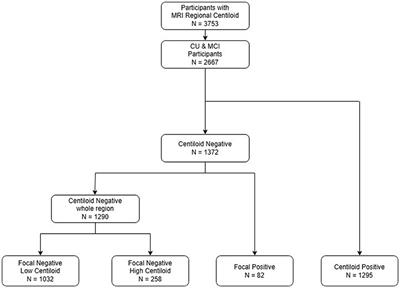 Association between focal amyloid deposition and cognitive impairment in individuals below the amyloid threshold